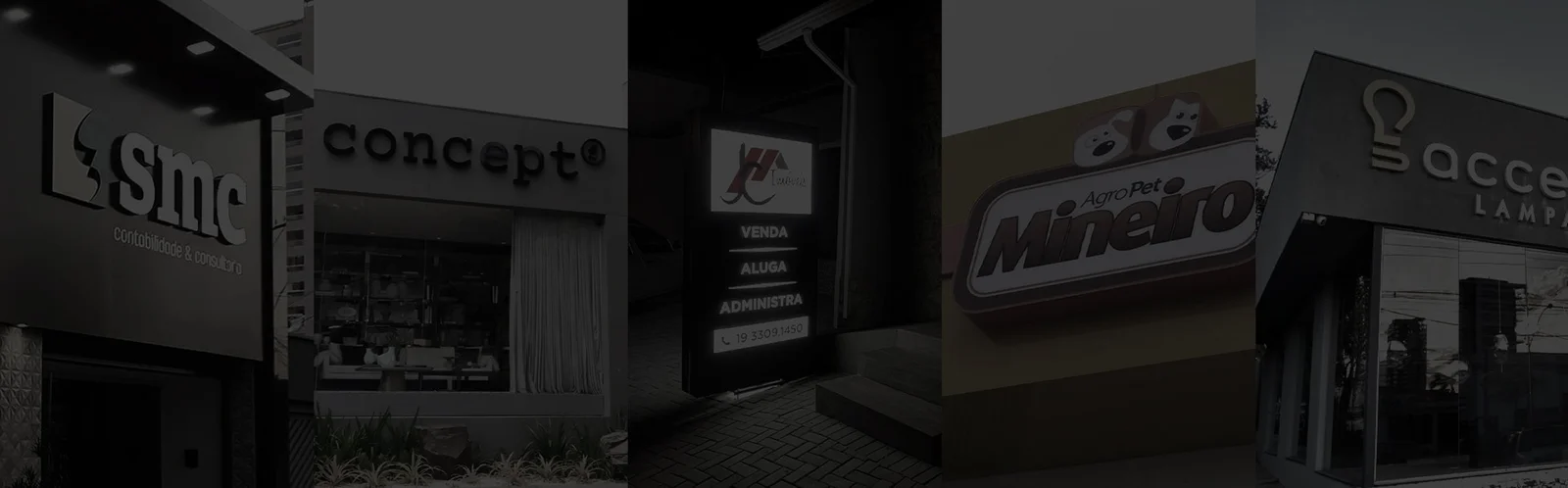 Projetos de comunicação visual da Focco Luminosos